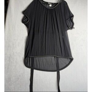 Diane Von Furstenberg Dress Womens 0 Black Sheer Sol‎ Beaded Silk Goddess Boho
